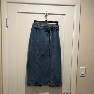 Classic Blue Denim Pencil Skirt